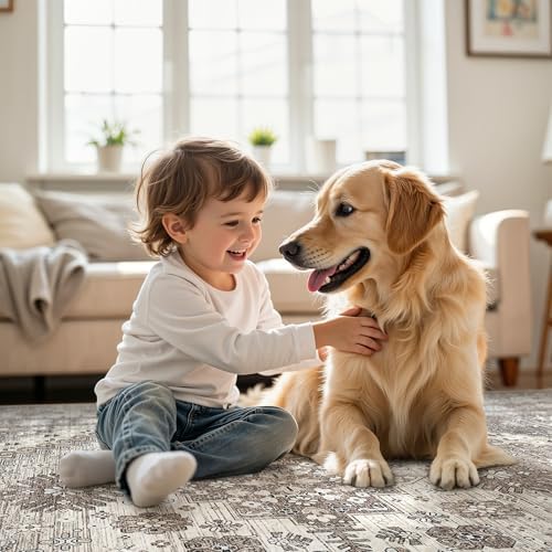 zesthome Round Rug 6ft,Circle Rug for Dining Room Table,Brown - Image 7