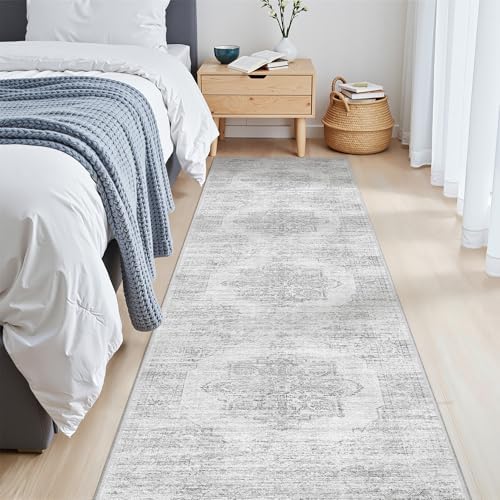 2x8 Runner Rug Non Slip,Washable Hallway Runner Rug,Grey - Image 5