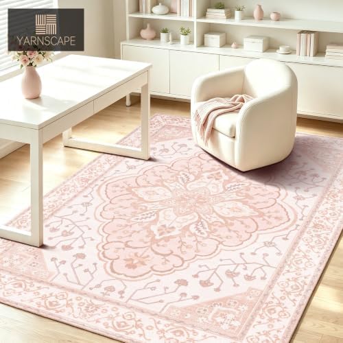 YARNSCAPE 4' x 6' Machine Washable Area Rug, Non-Slip Low-Pile Carpet - Image 5