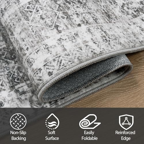 Aelenmu 6x9 Area Rugs for Living Room Washable Bedroom Dining Room Grey - Image 4