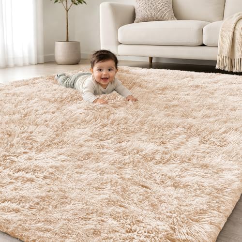 Smiry Area Rugs for Living Room Bedroom 9x12 ft, Fluffy Washable Carpet by Smiry