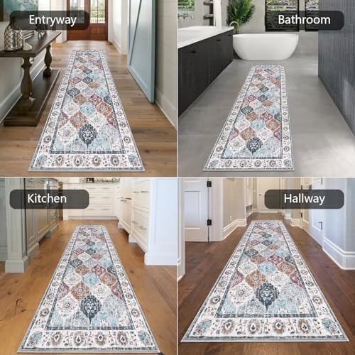 HEBE Hallway Runner Rug 2'8''x8', Washable Non Slip Kitchen Rug Runner - Image 6