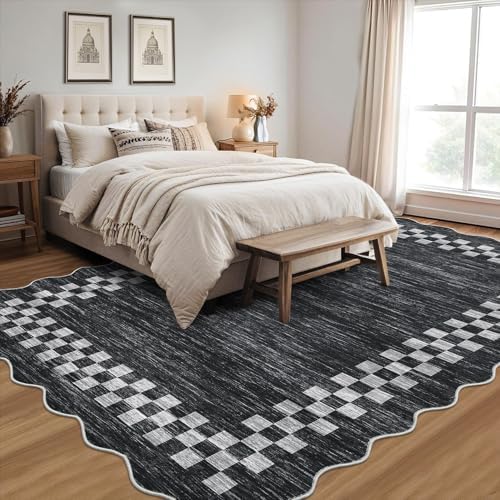 GarveeHome 8x10 Rug for Living Room Scalloped Washable Large Bedroom Rugs - Image 2