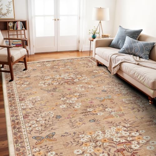 5x12 Rugs for Wide Hallway Thin Washable Runner Rug Apricot by WIEVEDENS