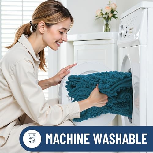 Smiry Bathroom Rugs 47X17, Extra Soft Rubber Backing Chenille Bath Mats - Image 6