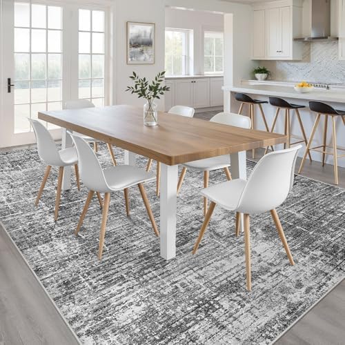 LOONGRUG 9x12 Area Rug Washable Neutral Modern Rug for Living Room Black - Image 5