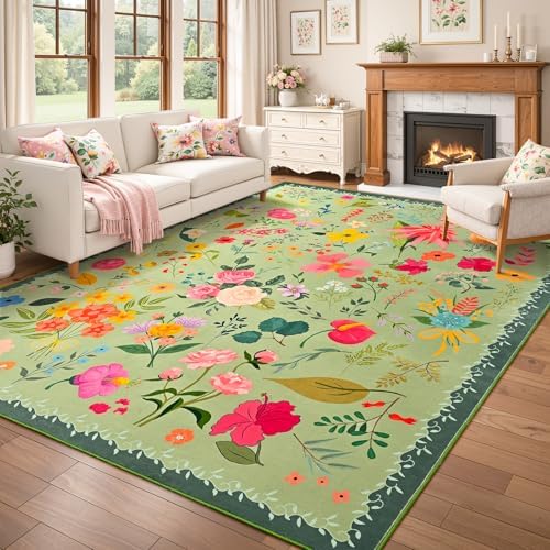 ISEAU Green Rug for Bedroom 4x6 Area Rugs for Kids Room Dorm Rug, Non Slip - Image 2