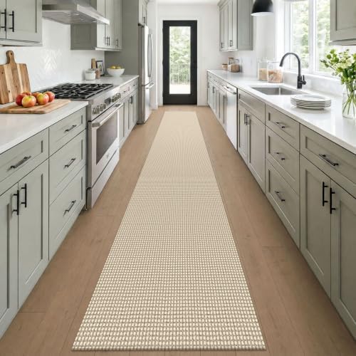 KOZYFLY Braided 2x16 Runners Rugs for Hallway, Extra Long Washable Runner Rug, Woven Non Slip Kitchen Runner, Cotton Entryway Rug, Floor Carpet for Entry, Aisle, Hall, Oatmeal Beige - Image 2