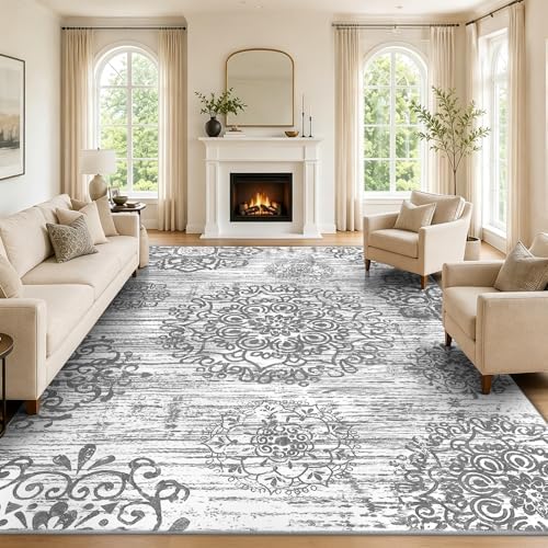 HEBE Area Rug for Living Room 6'x9', Washable Non Slip Boho Bedroom Rug by HEBE