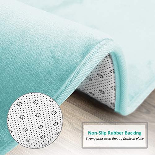 Clara Clark 2 Piece Bathroom Rugs Bath Mat Set, Velvet Memory Foam Bath Mats for Bathroom - Non-Slip, PVC Backing Bath Rugs, Washable - Dries Quickly, Aqua - Image 5