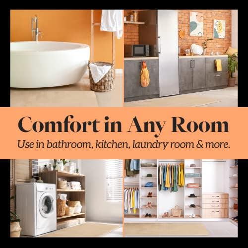 Memory Foam Bath Mat Non Slip Absorbent Super Cozy Velvet Bathroom Rug Carpet (22 inches X 42 inches, Beige) - Image 7