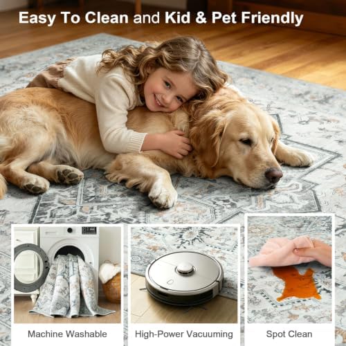 Lofus Machine Washable Area Rugs 5x7, Boho Carpet for Living Room Bedroom - Image 5