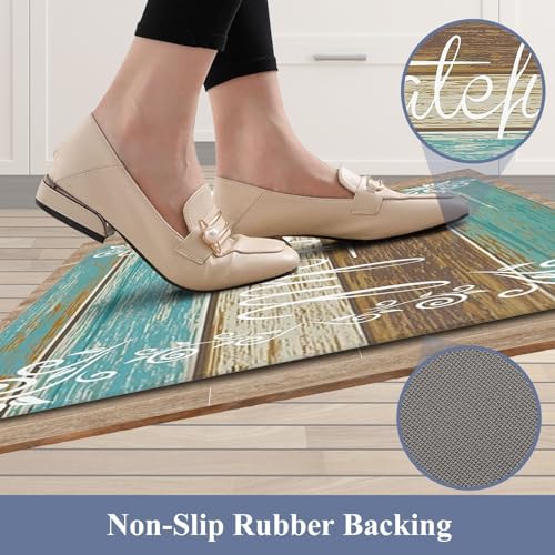 HEBE Anti Fatigue Kitchen Mat Set of 2, Cushioned Kitchen Mats for Floor - Image 4