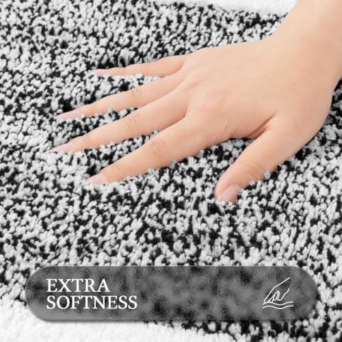 Pauwer Bathroom Rugs Sets 2 Piece, Non Slip Washable Bath Mat, Black - Image 3