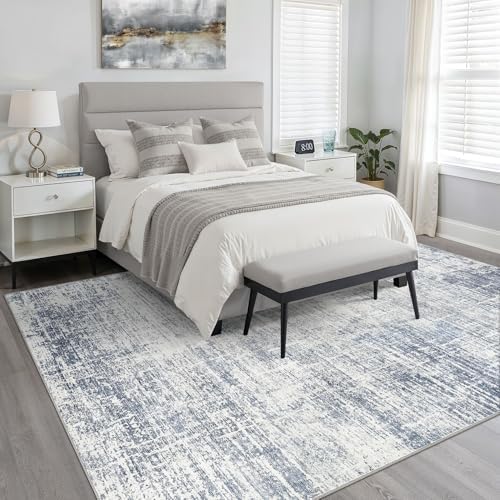 LOONGRUG 7x10 Area Rug Washable Neutral Modern Rug for Living Room Blue - Image 4
