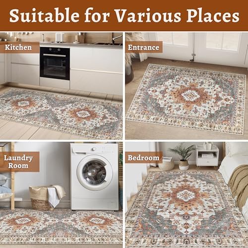 Tangsoo Oriental 2.6x12 Hallway Runner Rugs Washable Runner Rug Non Slip - Image 7