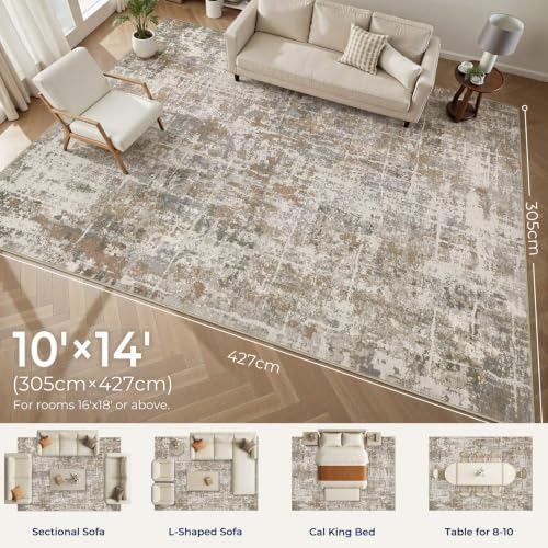 DMOYEST Area Rug Living Room Rugs 10x14 Washable Abstract Carpet - Image 4