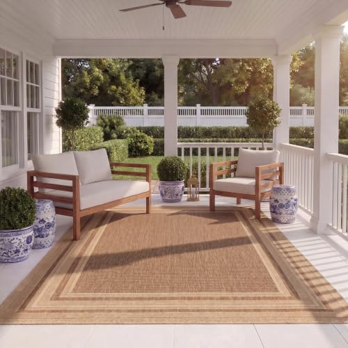 SAFAVIEH Courtyard Area Rug 9x12, Large Dark Beige & Beige CY8475-39321 by Unknown