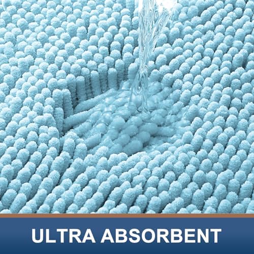 Smiry Bathroom Rugs 40X32, Luxury Chenille Extra Soft Absorbent Bath Mat - Image 5