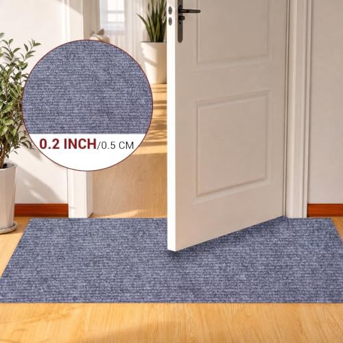 DAKKIONY Ribbed Runner Rug, Non-Slip Rubber Backing, Gray, 2 x 6 Ft - Image 3