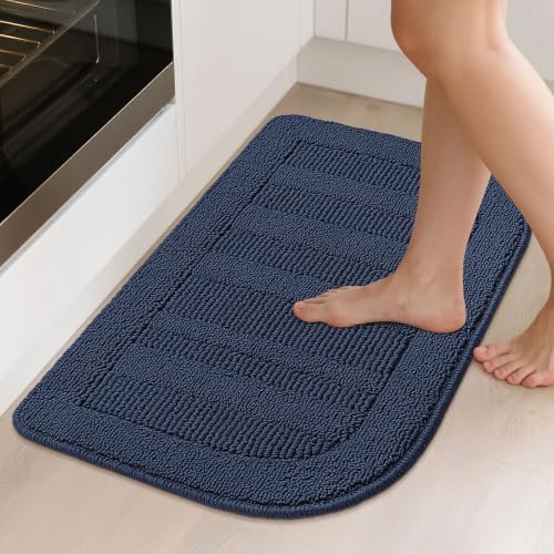 BEQHAUSE 30x18 Inch Kitchen Rugs Non Slip Washable Sink Rug, Navy Blue - Image 2