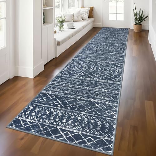 KUTA Boho Runners for Hallways 2.6x12 ft Moroccan Washable Runner Rug by KUTA
