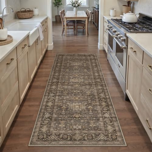 2x6 Dark Brown Vintage Runner Rug - Image 3