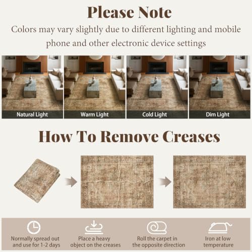 Machine Washable Rugs for Living Room: 5x7 Area Rugs for Bedroom - Image 5