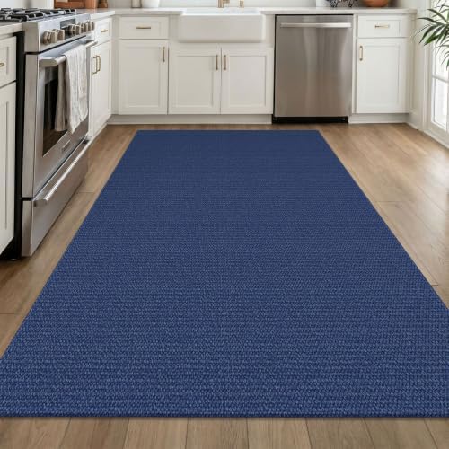 EARTHALL Washable Area Rug, Non Slip Entryway Rug, 4x6 Ft, Heathered Blue - Image 2
