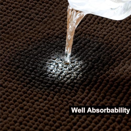 Urvoix Bathroom Rugs Sets 3 Piece, Chenille Bath Mat Set, Brown - Image 6
