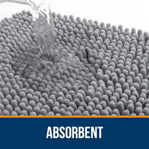 OLANLY Large Bathroom Rugs 50x30, Extra Soft Absorbent Chenille Bath Rugs - Image 4