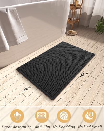 Upgraded Waffle Bath Mat Ultra Absorbent Non Slip Bathroom Mat, 20" x 32" - Image 2