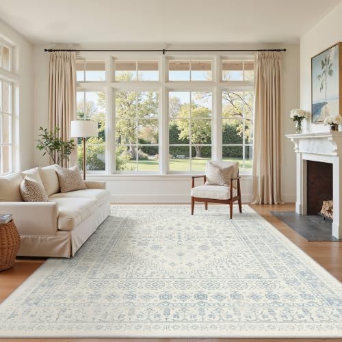 zesthome 6x9 Area Rugs for Living Room,Large Washable Rug,Blue by Zesthome