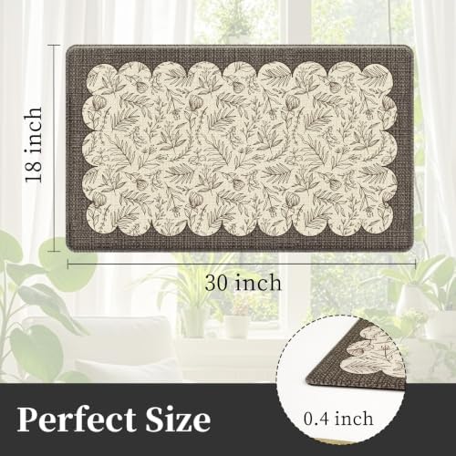 Vintage Anti-Fatigue Kitchen Mats, Non-Slip Waterproof Rugs for Floor - Image 2