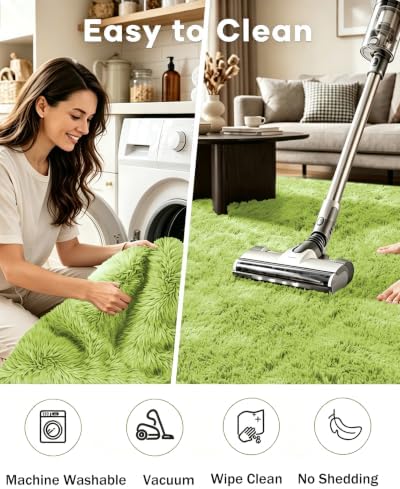 Smiry Area Rugs for Living Room Bedroom 2x6 ft, Fluffy Washable Carpet - Image 4