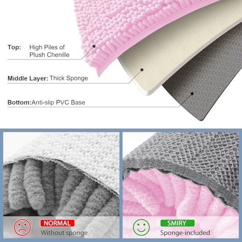 Smiry Bathroom Rugs 47X17, Luxury Chenille Extra Soft Absorbent Bath Mat - Image 5