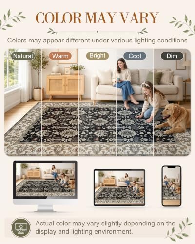 OLANLY 2x4 Washable Accent Rug Non Slip Carpet for Entryway Kitchen Bedside - Image 2