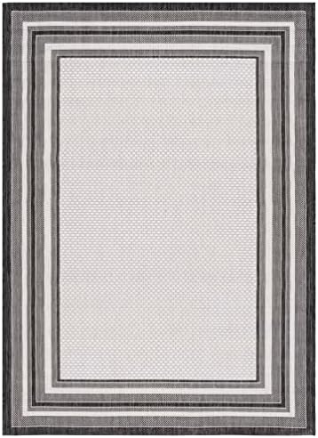 SAFAVIEH Washable Rug Outdoor Courtyard Collection - 6' x 8', Ivory & Black, Non-Shedding & Easy Cleaning, Ideal for Patio, Entryway, Mudroom, Hallway, Kitchen (CY8475-53712) - Image 3