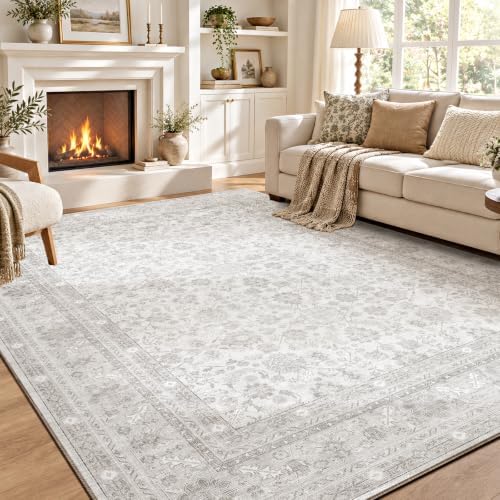 OPPODREAM Vintage Light Grey Area Rugs 5x7, Washable Rug for Living Room by OPPODREAM