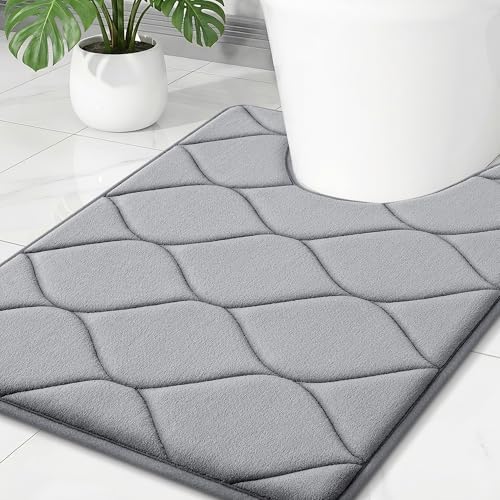 Smiry Memory Foam U-Shaped Toilet Mat 24x20, Soft Absorbent Toilet Rugs by Smiry