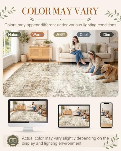 OLANLY 9x12 Washable Area Rug, Soft Non Slip Carpet for Bedroom Living Room - Image 2