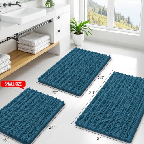 Smiry Bathroom Rugs 40X32, Extra Soft Rubber Backing Chenille Bath Mats - Image 2