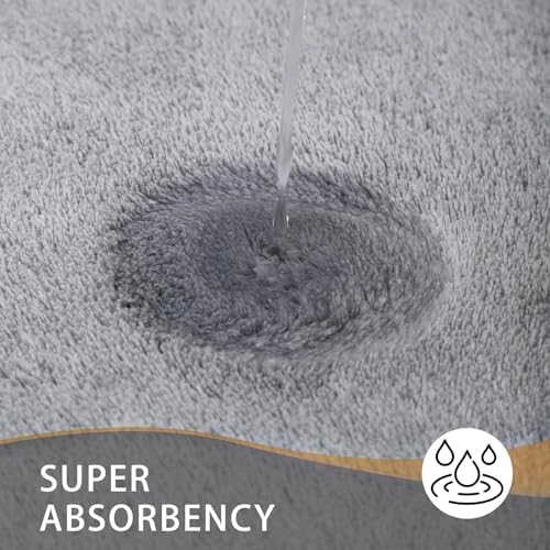MINIDEAR Bathroom Rugs 60x20 Dark Gray - Thick Memory Foam Bath Mat, Ultra Soft & Plush Fluffy, Non-Slip, Quick Dry, Absorbent Washable Floor Microfiber Mat for Tub, Home Decor Accessories - Image 4