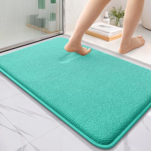 OLANLY Thick Memory Foam Bathroom Rugs 36x24, Soft Absorbent Bath Mat, Teal by OLANLY