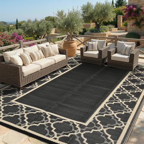 Garvee Reversible Outdoor Rug 9x12, Waterproof Outdoor Plastic Rug, Coffee by Garvee