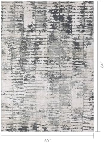 Mottled Stone Rhythm 5x7 Blue Gray Area Rug for Living Room Bedroom - Image 2