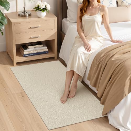 Valenrug 2x5 Runner Rug Non Slip, High-Low Pile Runners for Hallways, Beige - Image 4