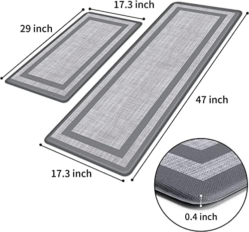 Mattitude Kitchen Mats Set of 2,Cushioned Anti-Fatigue Non-Skid Rug Sets - Image 2