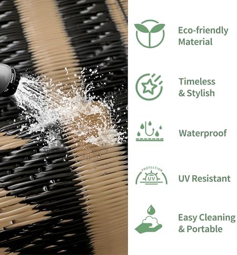 GENIMO Outdoor Rug, Waterproof Plastic Rugs for Patio, 5'x8' Dark Brown - Image 6