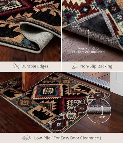 YIHOUSE Washable Western Cabin Area Rug 2x3 Entryway - Image 4